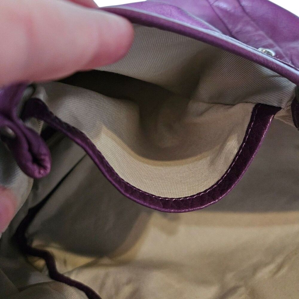 See By Chloe XL Purple Orchid & Gunmetal Leather Vintage Y2K Shoulder Bag, VGUC - Picture 10 of 12